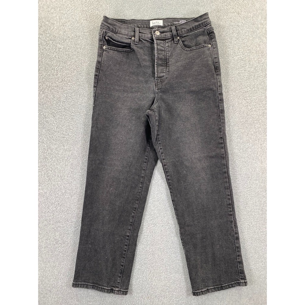 Nicole Miller Soho Jeans Womens 8 Charcoal Wash High Rise Straight Stretch Denim